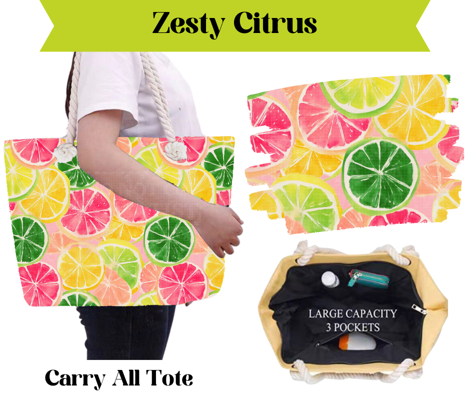 Preorder! Closes 3/16. ETA May. Zesty Citrus Carry All Tote