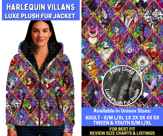 Preorder! Closes 10/20. ETA Jan. Harlequin Villains Luxe Fur Jacket