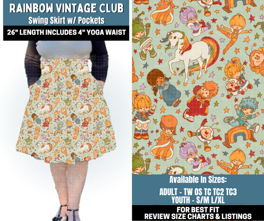Preorder! Closes 10/13. ETA Jan. Rainbow Vintage Club Swing Skirt