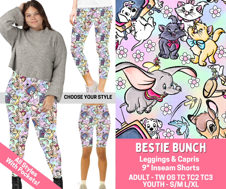 Preorder! Closes 2/16. ETA May. Bestie Bunch Combo Legging Lengths - Alonna's Legging Land