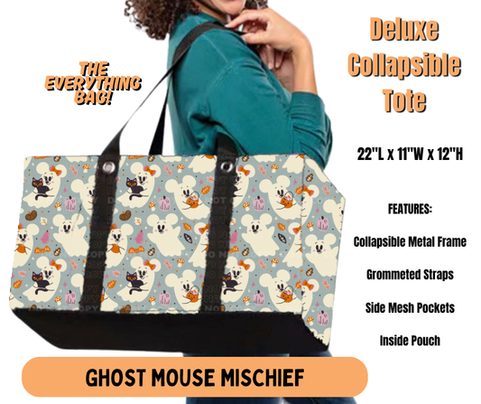 Preorder! Closes 7/2. ETA Oct. Ghost Mouse Mischief Collapsible Tote