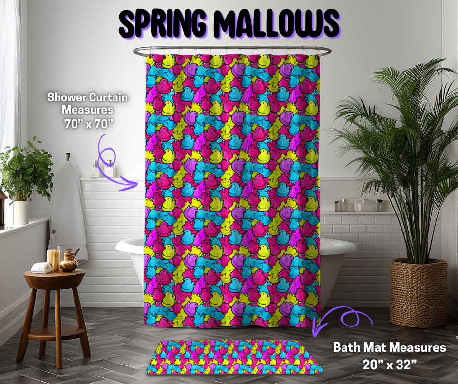 Preorder! Closes 12/8. ETA March. Spring Mallows Custom Shower Curtain and/or Bath Mat