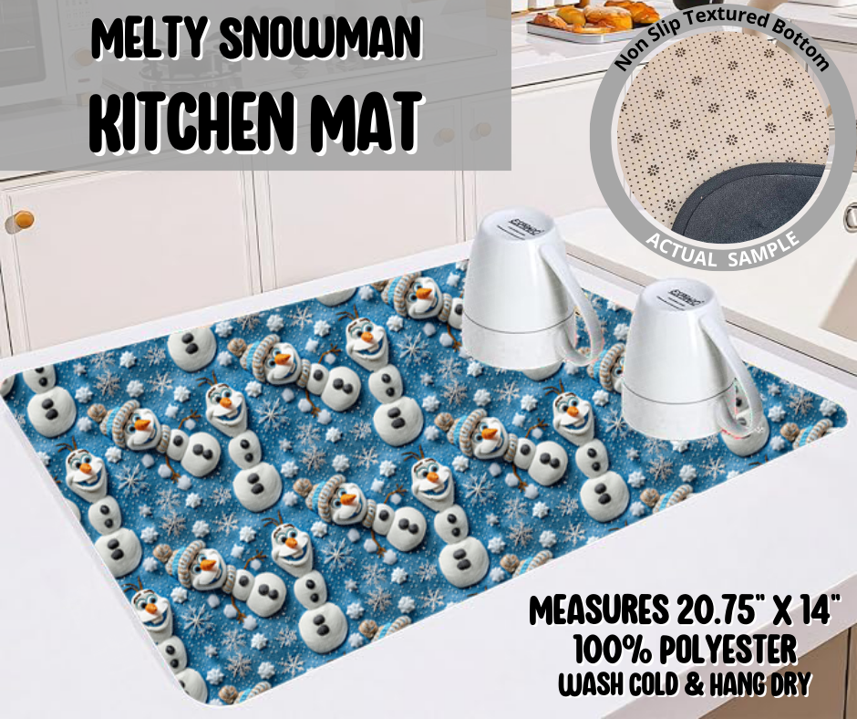 Preorder! Closes 9/10. ETA Dec. Melty Snowman Kitchen Mat