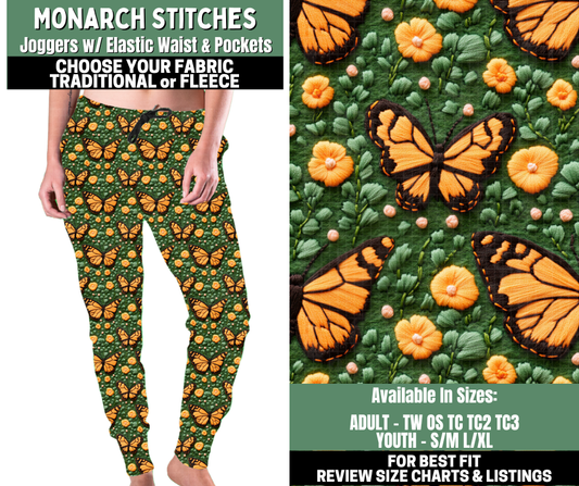 Preorder! Closes 12/4. ETA Feb. Monarch Stitches Joggers Choose Fleece or Traditional