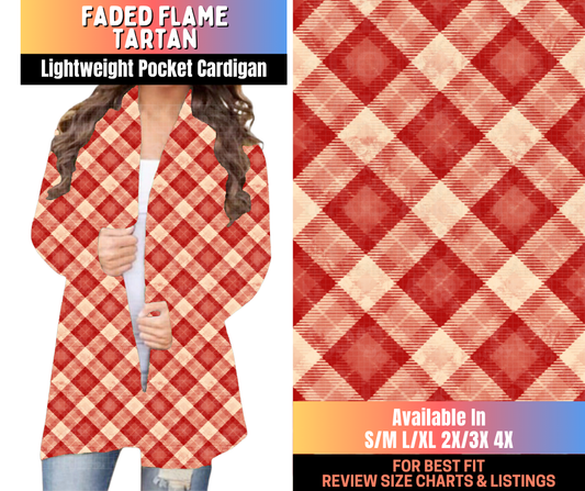 Preorder! Closes 10/16. ETA Jan. Faded Flame Tartan Pocket Cardigan