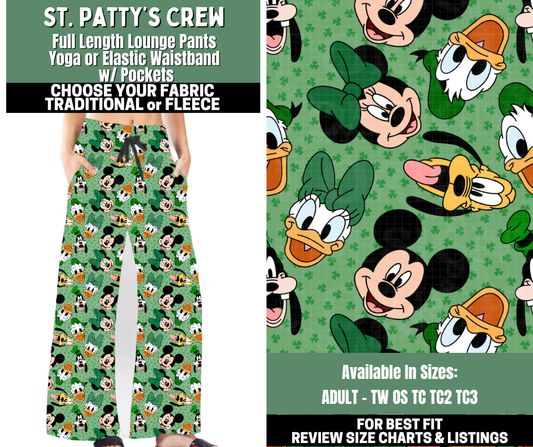 Preorder! Closes 12/4. ETA Feb. St. Patty's Crew Lounge Pants Choose Fleece or Traditional