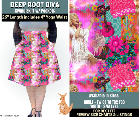 Preorder! Closes 10/2. ETA Dec. Deep Root Diva Swing Skirt