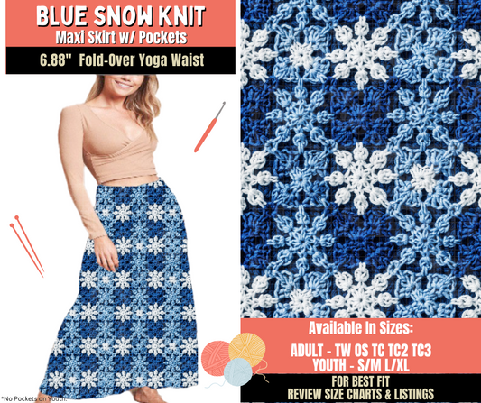 Preorder! Closes 10/1. ETA Dec. Blue Snow Knit Maxi Skirt