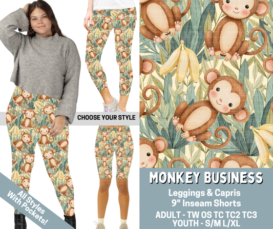 Preorder! Closes 3/4. ETA June. Monkey Business Combo Legging Lengths - Alonna's Legging Land