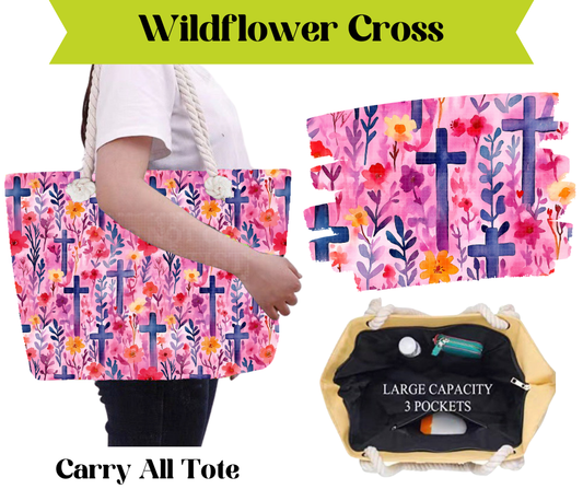 Preorder! Closes 3/16. ETA May. Wildflower Cross Carry All Tote