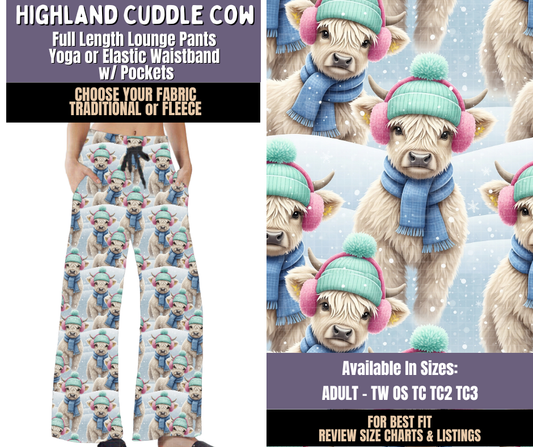 Preorder! Closes 9/3. ETA Dec. Highland Cuddle Cow Lounge Pants Choose Fleece or Traditional