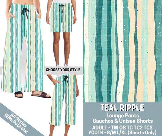 Preorder! Closes 3/4. ETA June. Teal Ripple Combo Lounge Lengths - Alonna's Legging Land