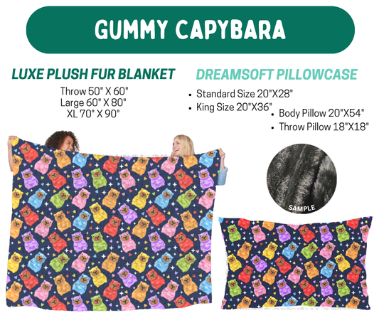 Preorder! Closes 10/12. ETA Jan. Gummy Capybara Plush Fur Blanket and/or DreamSoft Pillowcase