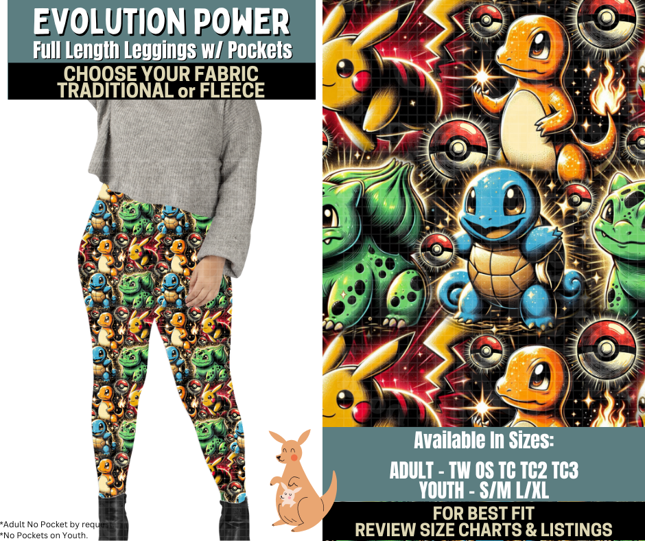 Preorder! Closes 10/2. ETA Dec. Evolution Power Leggings Choose Fleece or Traditional