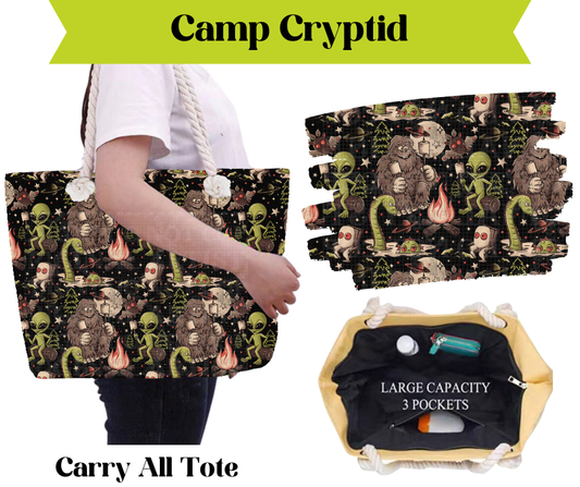 Preorder! Closes 3/16. ETA May. Camp Cryptid Carry All Tote