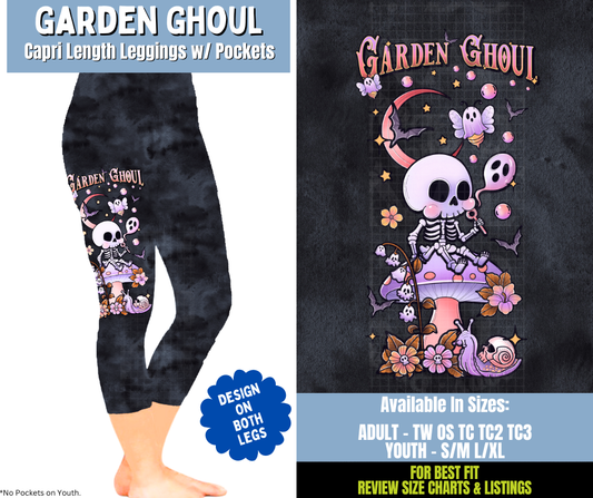Preorder! Closes 12/15. ETA March. Garden Ghoul Capri Leggings w/ Side Leg Designs