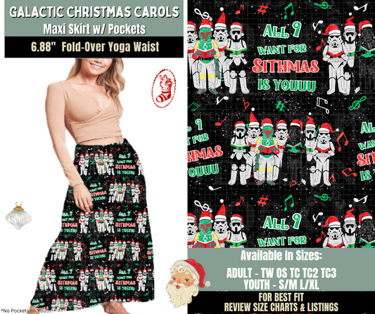 Preorder! Closes 9/15. ETA Dec. Galactic Christmas Carols Maxi Skirt