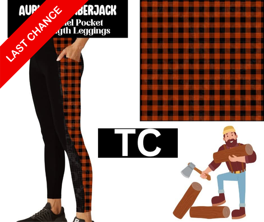 Auburn Lumberjack Side Panel Pocket Full Length Leggings