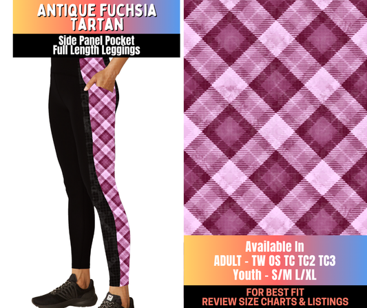 Preorder! Closes 10/16. ETA Jan. Antique Fuchsia Tartan Side Panel Pocket Full Length Leggings