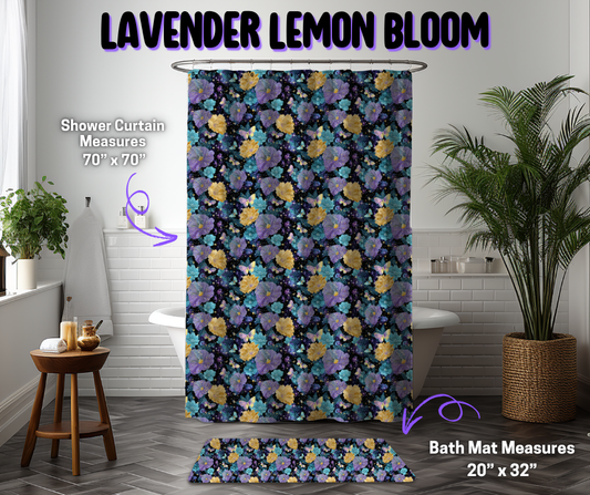 Preorder! Closes 12/8. ETA March. Lavender Lemon Bloom Custom Shower Curtain and/or Bath Mat