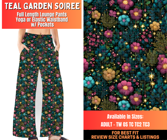 Preorder! Closes 12/29. ETA March. Teal Garden Soiree Full Length Lounge Pants