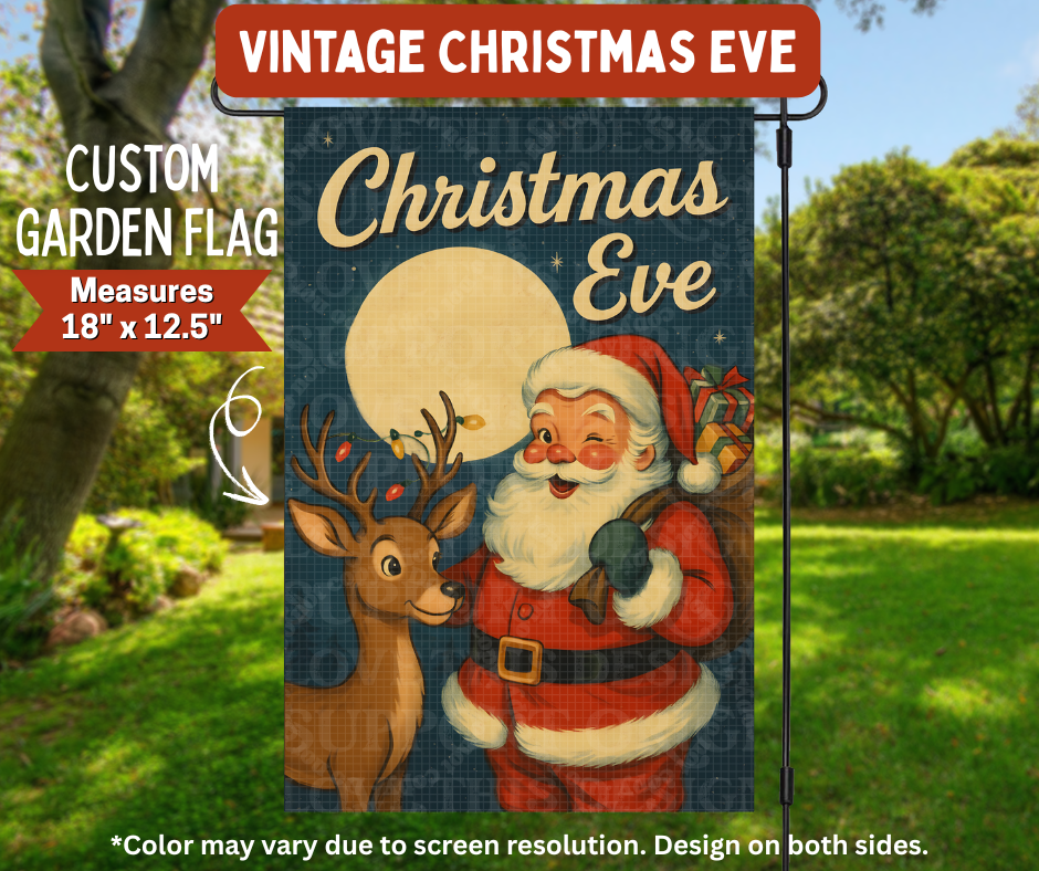 Preorder! Closes 8/10. ETA Nov. Vintage Christmas Eve Garden Flag