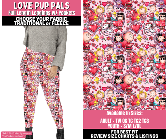 Preorder! Closes 11/19. ETA Jan. Love Pup Pals Leggings Choose Fleece or Traditional