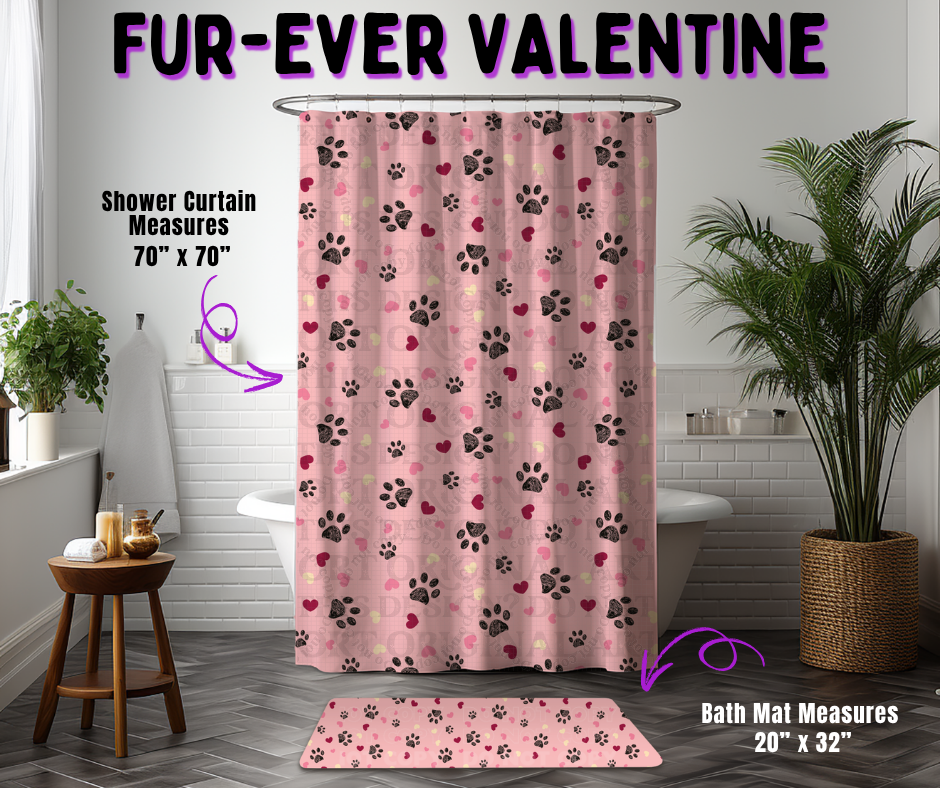 Preorder! Closes 10/21. ETA Jan. Fur-Ever Valentine Custom Shower Curtain and/or Bath Mat