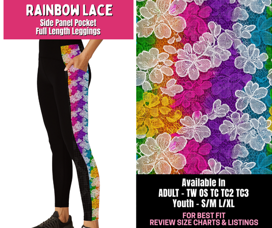 Preorder! Closes 1/1. ETA March. Rainbow Lace Side Panel Pocket Full Length Leggings