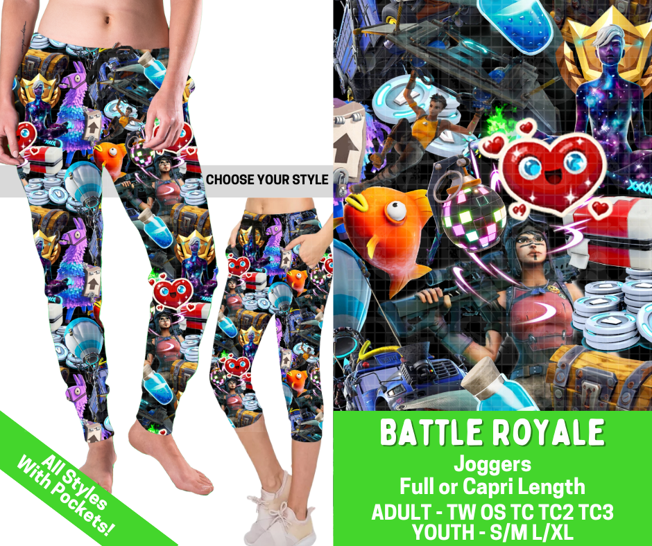 Preorder! Closes 2/25. ETA May. Battle Royale Combo Jogger Lengths - Alonna's Legging Land