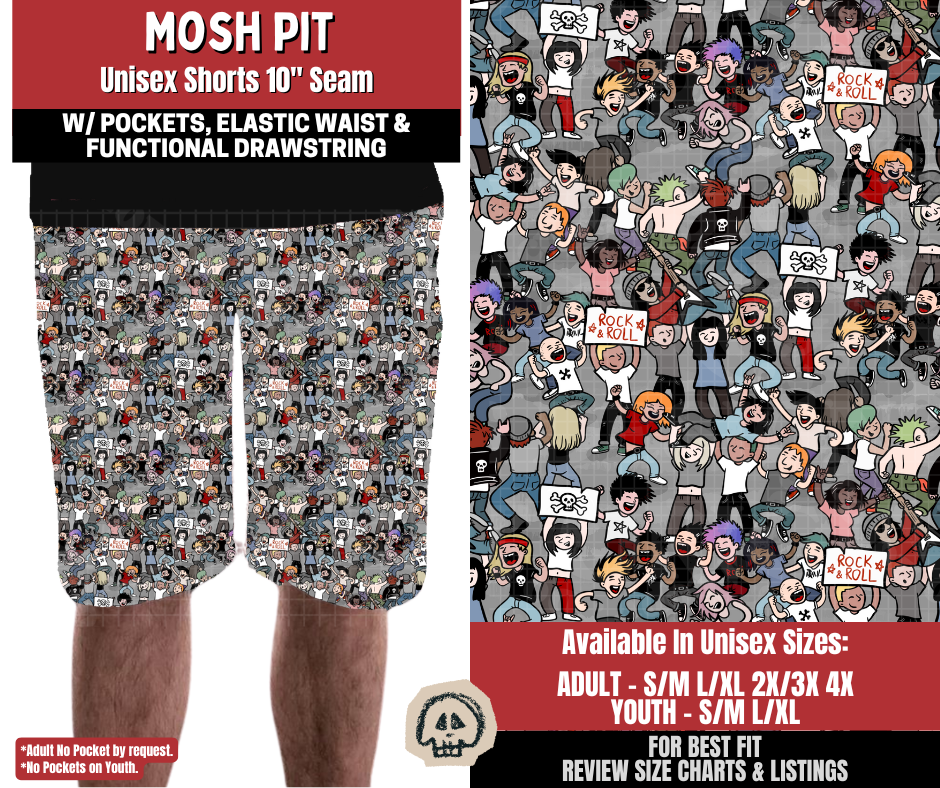 Preorder! Closes 12/22. ETA March. Mosh Pit Unisex Shorts