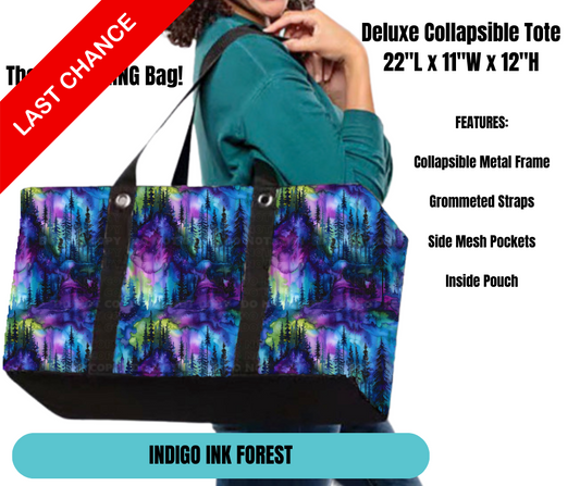 Indigo Ink Forest Collapsible Tote