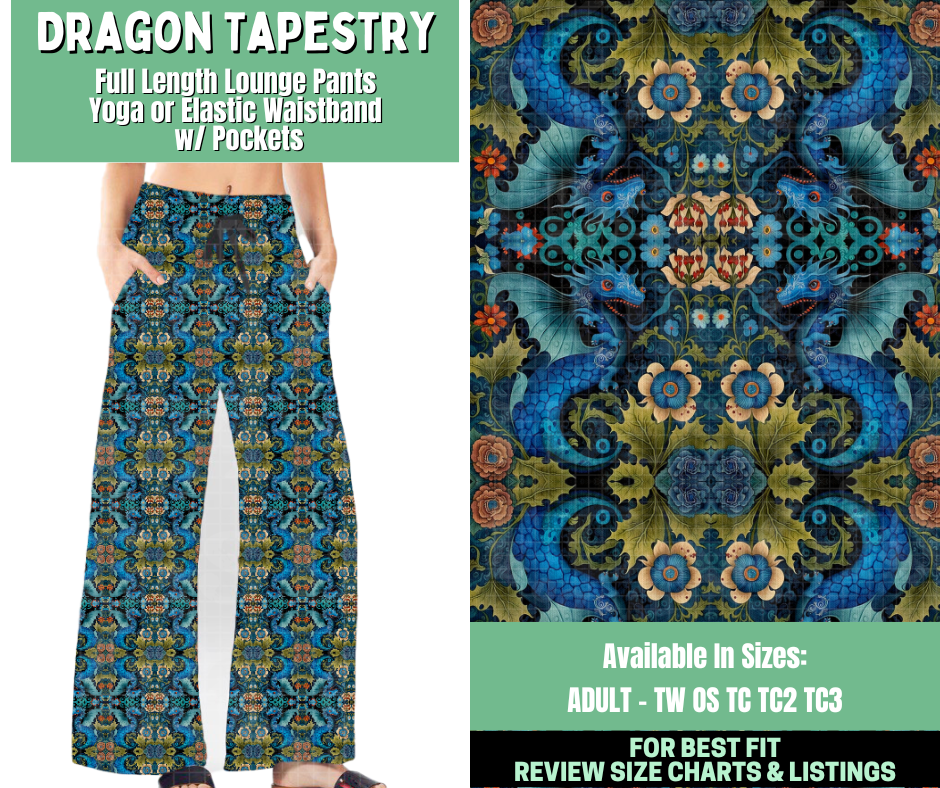 Preorder! Closes 1/7. ETA March. Dragon Tapestry Full Length Lounge Pants