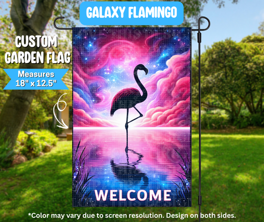 Preorder! Closes 3/9. ETA June. Galaxy Flamingo Garden Flag