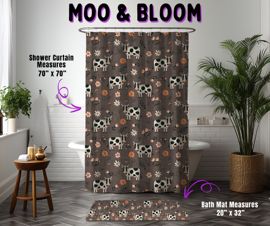 Preorder! Closes 10/21. ETA Jan. Moo & Bloom Custom Shower Curtain and/or Bath Mat