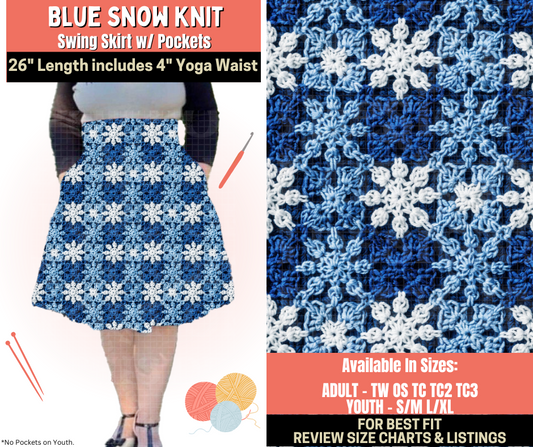 Preorder! Closes 10/1. ETA Dec. Blue Snow Knit Swing Skirt