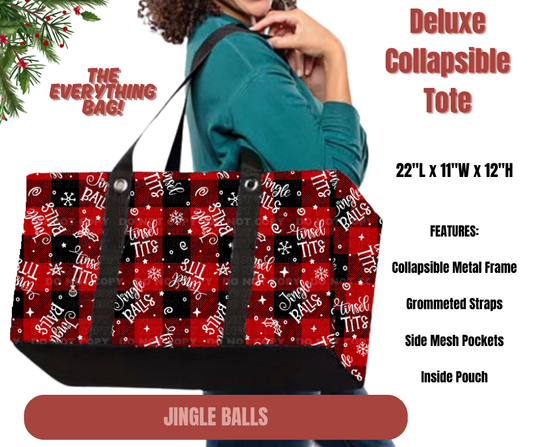 Preorder! Closes 9/1. ETA Dec. Jingle Balls Collapsible Tote