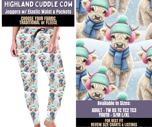 Preorder! Closes 9/3. ETA Dec. Highland Cuddle Cow Joggers Choose Fleece or Traditional