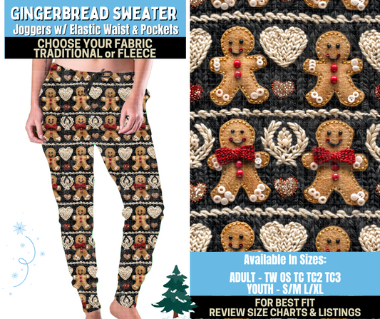 Preorder! Closes 8/28. ETA Nov. Gingerbread Sweater Joggers Choose Fleece or Traditional