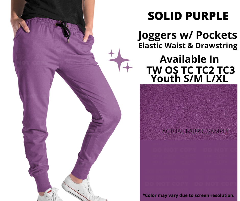 Preorder! Closes 1/14. ETA April. Solid Purple Joggers