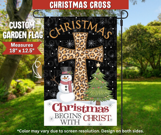 Preorder! Closes 9/22. ETA Dec. Christmas Cross Garden Flag