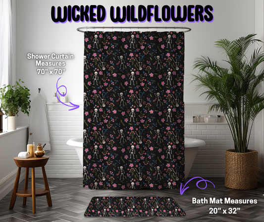 Preorder! Closes 12/8. ETA March. Wicked Wildflowers Custom Shower Curtain and/or Bath Mat