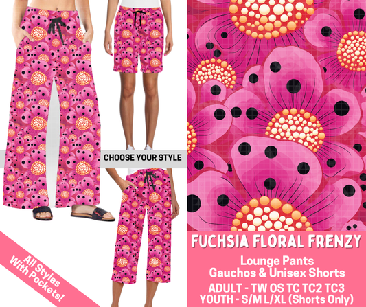 Preorder! Closes 2/16. ETA May. Fuchsia Floral Frenzy Combo Lounge Lengths - Alonna's Legging Land