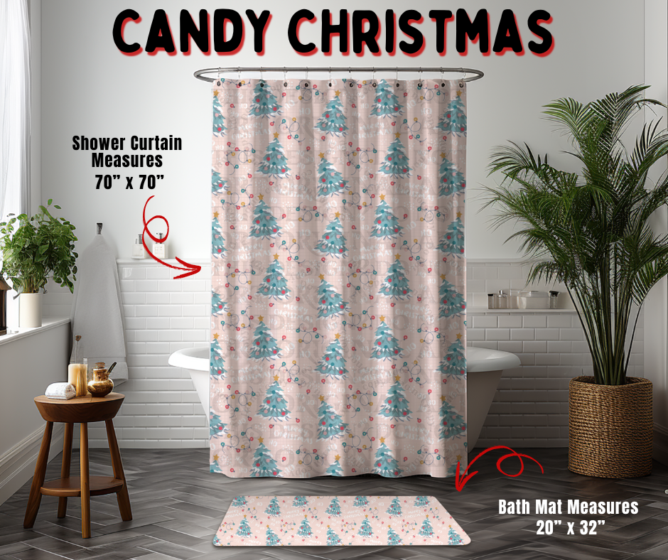 Preorder! Closes 9/2. ETA Dec. Candy Christmas Custom Shower Curtain and/or Bath Mat