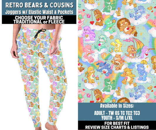 Preorder! Closes 10/13. ETA Jan. Retro Bears & Cousins Joggers Choose Fleece or Traditional