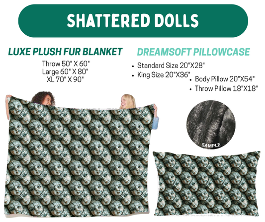 Preorder! Closes 10/12. ETA Jan. Shattered Dolls Luxe Plush Fur Blanket and/or DreamSoft Pillowcase