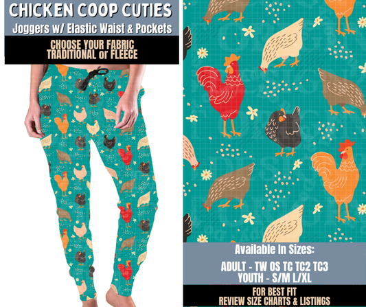 Preorder! Closes 9/24. ETA Dec. Chicken Coop Cuties Joggers Choose Fleece or Traditional