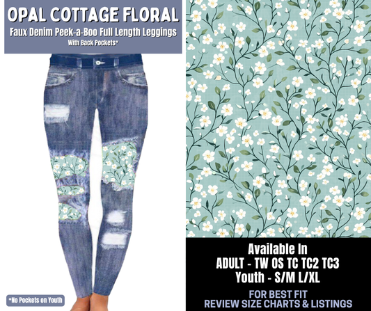 Preorder! Closes 1/8. ETA March. Opal Cottage Floral Full Length Faux Denim Peekaboo