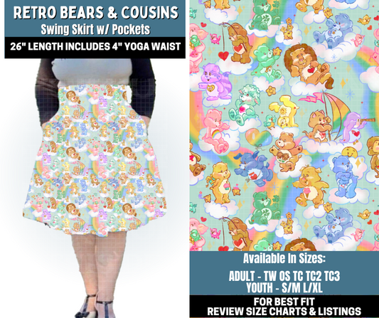 Preorder! Closes 10/13. ETA Jan. Retro Bears & Cousins Swing Skirt