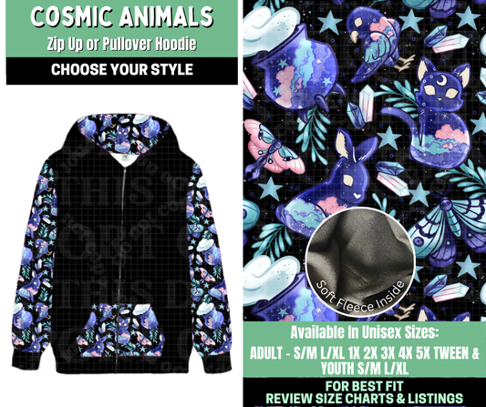 Preorder! Closes 1/7. ETA March. Cosmic Animals Zip-Up or Pullover Hoodie